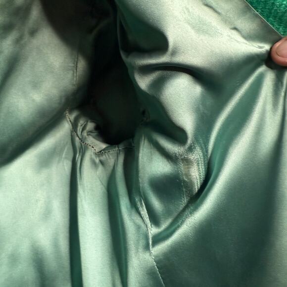 Vintage 1950s Joseph Magnin Emerald Green Wool Coat Mod Swing Style Mid Century - Picture 14 of 16